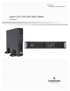 Liebert GXT3 UPS 230V 700VA-3000VA User Manual