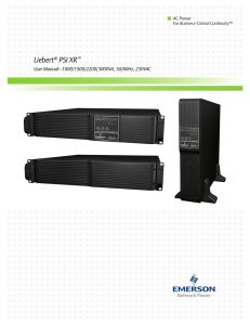 Liebert PSI XR User Manual–1000/1500/2200/3000VA, 50/60Hz, 230VAC AC Power