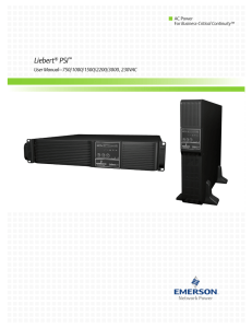 Liebert PSI User Manual–750/1000/1500/2200/3000, 230VAC AC Power