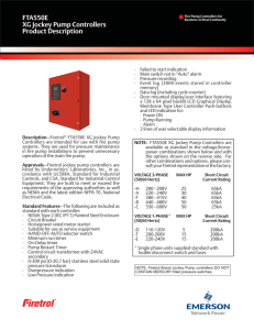 FTA550E XG Jockey Pump Controllers Product Description