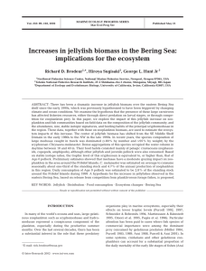 Increases in jellyfish biomass in the Bering Sea: *, Hiroya Sugisaki