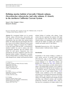 Defining marine habitat of juvenile Chinook salmon,