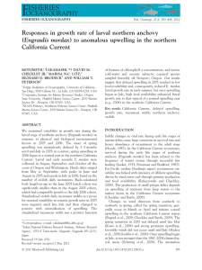 Responses in growth rate of larval northern anchovy