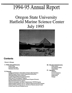 1994-95 Annual Report Hatfield Marine Science Center Oregon State University July 1995