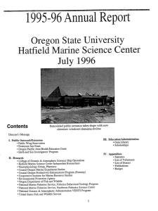 1995-96 Annual Report Oregon State University Hatfield Marine Science Center July 1996