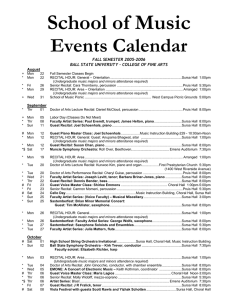 School of Music Events Calendar  FALL SEMESTER 2005-2006