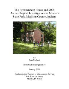 The Bronnenberg House and 2005 Archaeological Investigations at Mounds