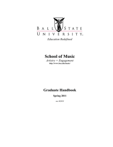 School of Music Graduate Handbook Education Redefined Artistry + Engagement