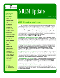 NREM Update NREM Alumni Awards Dinner