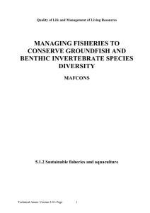 MANAGING FISHERIES TO CONSERVE GROUNDFISH AND BENTHIC INVERTEBRATE SPECIES DIVERSITY