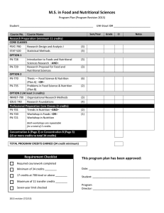 M.S. in Food and Nutritional Sciences