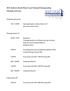 2011 Andrews Kurth Moot Court National Championship Schedule of Events
