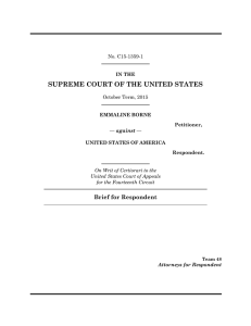 SUPREME COURT OF THE UNITED STATES Brief for Respondent