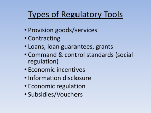 Types of Regulatory Tools