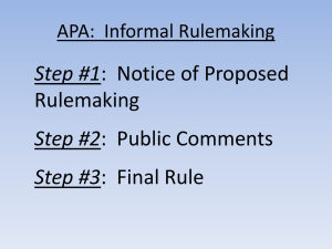 Step #1 Step #2 Step #3 Rulemaking