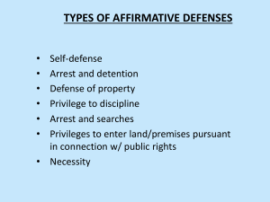 TYPES OF AFFIRMATIVE DEFENSES