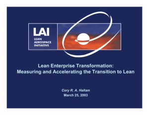 Lean Enterprise Transformation: Measuring and Accelerating the Transition to Lean