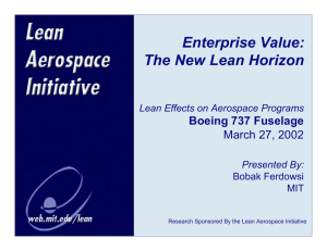 Enterprise Value: The New Lean Horizon Boeing 737 Fuselage March 27, 2002