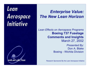Enterprise Value: The New Lean Horizon Boeing 737 Fuselage Comments and Insights
