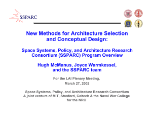 New Methods for Architecture Selection and Conceptual Design: Consortium