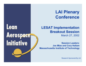 LAI Plenary Conference LESAT Implementation Breakout Session