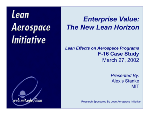 Enterprise Value: The New Lean Horizon F-16 Case Study March 27, 2002