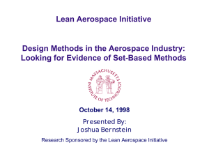 Lean Aerospace Initiative Design Methods in the Aerospace Industry: