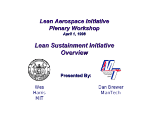 Lean Sustainment Initiative Overview Lean Aerospace Initiative Plenary Workshop