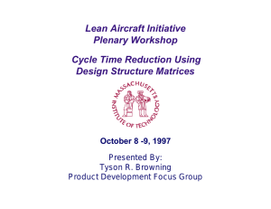 Lean Aircraft Initiative Plenary Workshop  Cycle Time Reduction Using