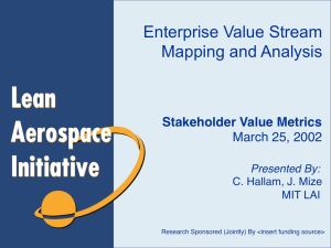 Enterprise Value Stream Mapping and Analysis  Stakeholder Value Metrics!