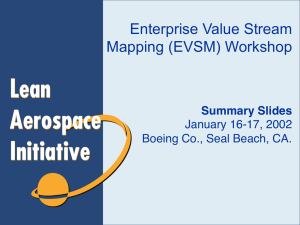 Enterprise Value Stream Mapping (EVSM) Workshop Summary Slides! January 16-17, 2002!