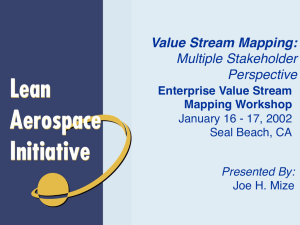 Value Stream Mapping:! Multiple Stakeholder ! Enterprise Value Stream