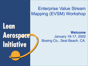 Enterprise Value Stream Mapping (EVSM) Workshop Welcome! January 16-17, 2002!