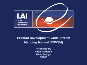 Product Development Value Stream Mapping Manual (PDVSM) Presented By Hugh McManus