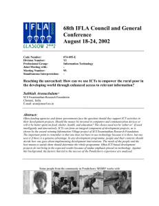 68th IFLA Council and General Conference August 18-24, 2002 -