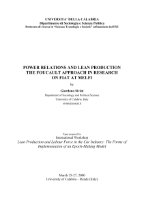 POWER RELATIONS AND LEAN PRODUCTION THE FOUCAULT APPROACH IN RESEARCH