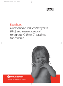 Factsheet Haemophilus influenzae (Hib) and meningococcal serogroup C (MenC) vaccines