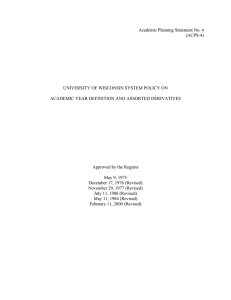 Academic Planning Statement No. 4 (ACPS-4) UNIVERSITY OF WISCONSIN SYSTEM POLICY ON