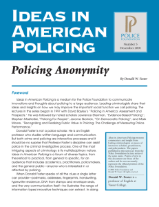 Ideas in American Policing Policing Anonymity