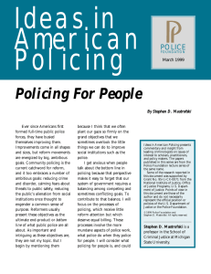 Ideas in American Policing Policing For People