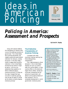 Ideas in American Policing Policing in America: