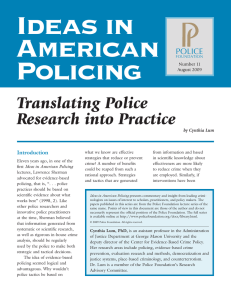 Ideas in American Policing Translating Police