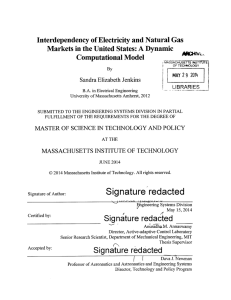 Signature  redacted Interdependency of Electricity  and Natural Gas Markets Computational Model