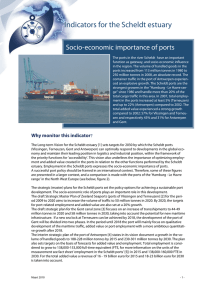 Indicators for the Scheldt estuary Socio-economic importance of ports