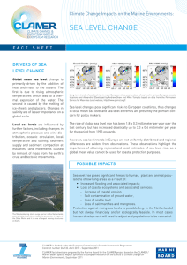 SEA LEVEL ChAnGE Climate Change Impacts on the Marine Environments: lEvEl CHAngE