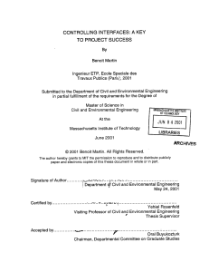 CONTROLLING  INTERFACES:  A PROJECT  SUCCESS