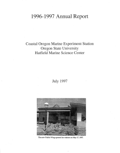 1996-1997 Annual Report Coastal Oregon Marine Experiment Station Oregon State University