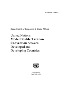 United Nations Developed and Developing Countries Model Double Taxation