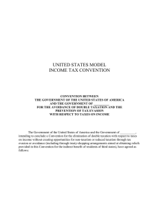 UNITED STATES MODEL  INCOME TAX CONVENTION