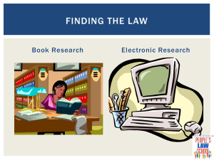 FINDING THE LAW Book Research Electronic Research